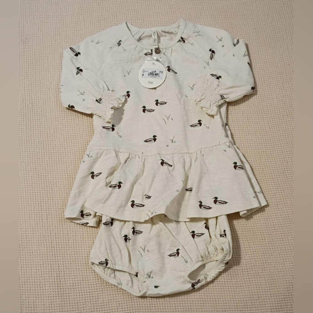 Rylee+Cru Mallard Duck Peplum Top & Bloomer 12-18 NWT